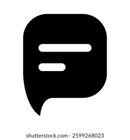 Chat icon in glyph style. bubble chat icon or message icon