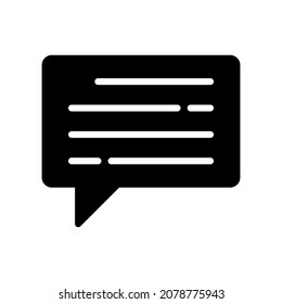 Icono de chat, Icono de glifo estilo Icono ilustración vectorial, Adecuado para sitio web, aplicación móvil, impresión, presentación, infografía y cualquier otro proyecto.