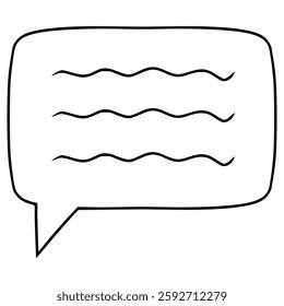 chat icon illustration hand drawn outline vector
