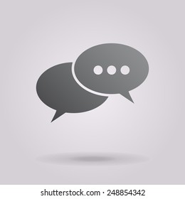 Chat icon. The illustration on gray background