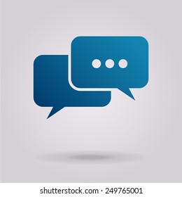 Chat  icon. The illustration on gray background