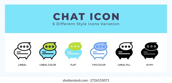 Vector de ilustración de icono de chat con diferentes estilos