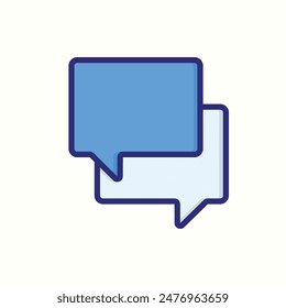 chat icon, isolated blue ui icon