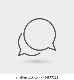 chat icon isolated. gray color with shadow