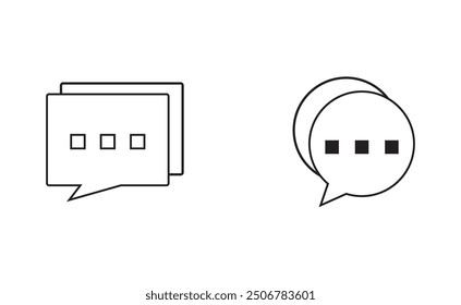 Icono de chat aislado icono lineal plano único mínimo para aplicación e infografía. Icono de Vector de línea comercial para Sitios web y diseño plano minimalista móvil.