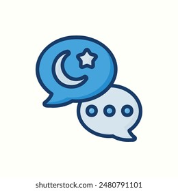 chat icon, isolated ramadan theme icon illustration