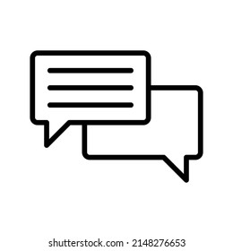 Chat Icon. Line Art Style Design Isolated On White Background