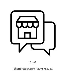 chat icon. Line Art Style Design Isolated On White Background
