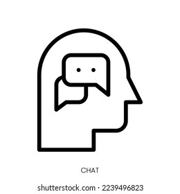 chat icon. Line Art Style Design Isolated On White Background