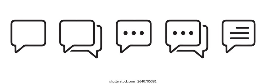 Chat icon. Line chat icons for flat design. Talk balloon icons. message icon or logo isolated sign symbol. Comment icon speech bubble symbol. Victor illustration eps 10