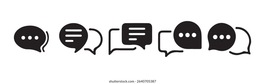 Chat icon. Line chat icons for flat design. Talk balloon icons. message icon or logo isolated sign symbol. Comment icon speech bubble symbol. Victor illustration eps 10