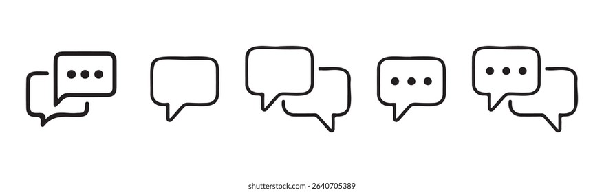 Chat icon. Line chat icons for flat design. Talk balloon icons. message icon or logo isolated sign symbol. Comment icon speech bubble symbol. Victor illustration eps 10