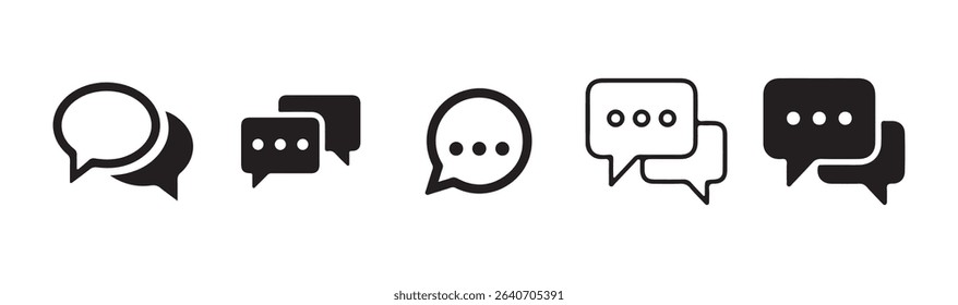 Chat icon. Line chat icons for flat design. Talk balloon icons. message icon or logo isolated sign symbol. Comment icon speech bubble symbol. Victor illustration eps 10