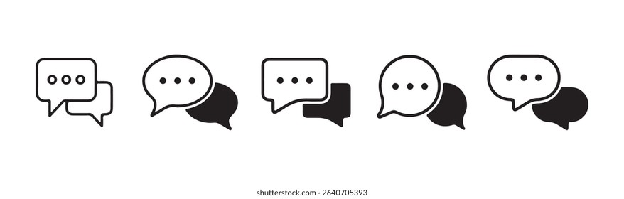 Chat icon. Line chat icons for flat design. Talk balloon icons. message icon or logo isolated sign symbol. Comment icon speech bubble symbol. Victor illustration eps 10