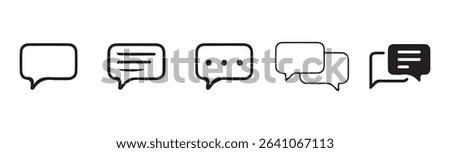  Chat icon. Line chat icons for flat design. Talk baloon icons. message icon or logo isolated sign symbol. Comment icon speech bubble symbol. Victor illustration eps 10