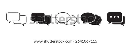  Chat icon. Line chat icons for flat design. Talk baloon icons. message icon or logo isolated sign symbol. Comment icon speech bubble symbol. Victor illustration eps 10