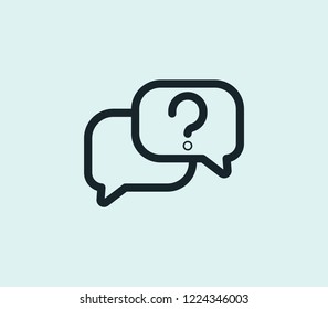 Chat icon line isolated on clean background. Chat icon concept drawing icon line in modern style. Vector illustration for your web mobile logo app UI design.