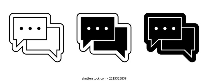 Chat Icon. Line Icon, Solid, Sticker