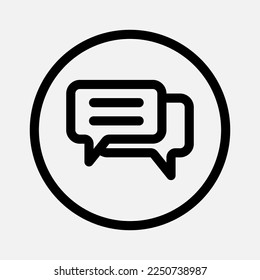 Chat icon in line style about essentials, use for website mobile app presentation