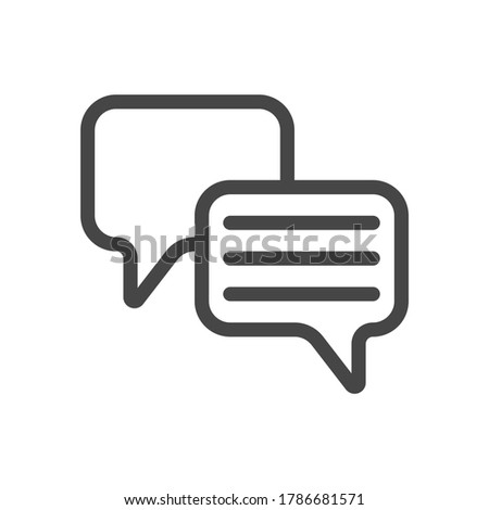 Chat Icon in line style isolated on white background. Speech bubble symbol. Vector illustration.