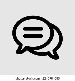 Icono de chat en estilo de línea, uso para presentación de aplicación móvil del sitio web
