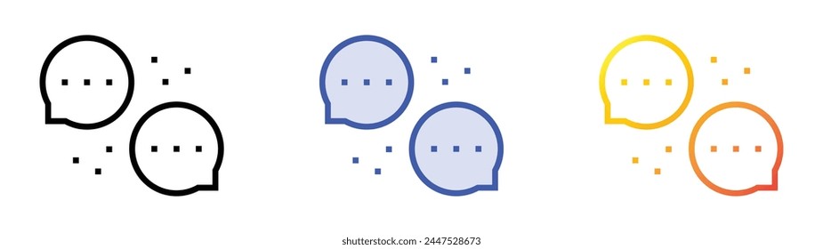 chat icon. Linear, Blue Fill and Gradient Style Design Isolated On White Background