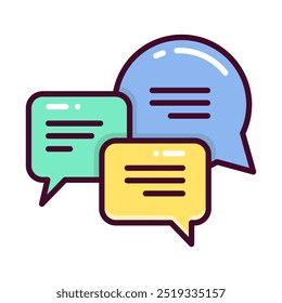 Icono de chat en estilo de color lineal