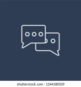 Chat icon. Chat linear design concept from Communication collection. Simple element vector illustration on dark blue background.