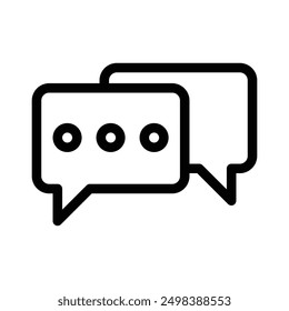 Chat icon linear logo mark in black and white