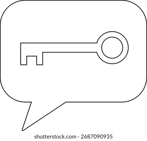 Chat-Symbol und Schloss-Symbol mit weißem Hintergrund.mit schwarzen Linien