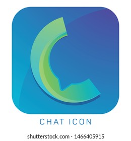Chat icon logo. Chat bubble design.