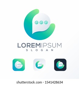 chat icon logo design ready to use