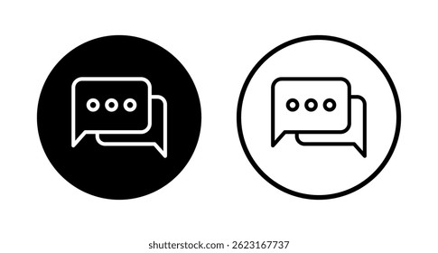 Ícone de bate-papo design de logotipo. sinal de balão de fala e símbolo. ícone de comentário. mensagem