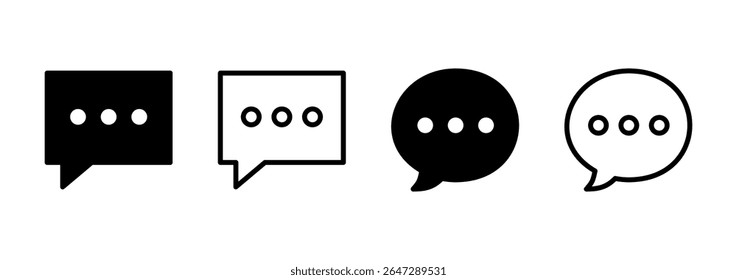 Ícone de bate-papo design de logotipo. sinal de balão de fala e símbolo. ícone de comentário. mensagem
