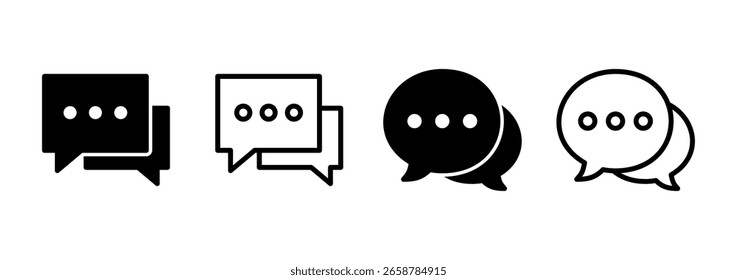 Diseño del logotipo del icono del chat. signo y símbolo de la burbuja del discurso. icono del comentario. mensaje