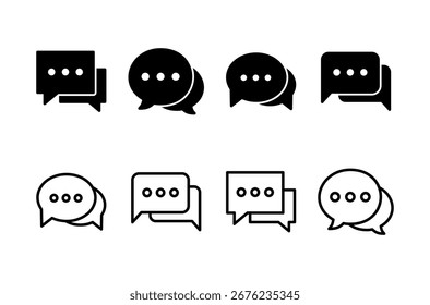 Diseño del logotipo del icono del chat. signo y símbolo de la burbuja del discurso. icono del comentario. mensaje