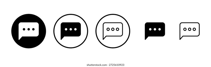 Ícone de bate-papo design de logotipo. sinal de balão de fala e símbolo. ícone de comentário. mensagem