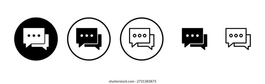 Diseño del logotipo del icono del chat. signo y símbolo de la burbuja de discurso. icono de comentario. mensaje