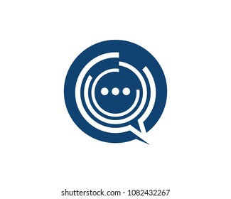 Chat icon logo design template