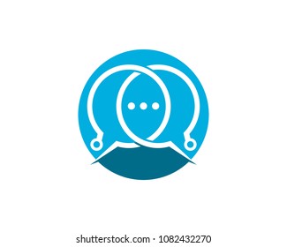 Chat icon logo design template