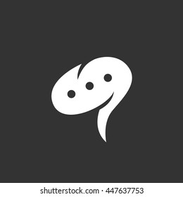Chat icon. Logo isolated on black background. Vector illustration