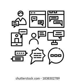 chat icon or logo isolated sign symbol vector illustration - high quality black style vector icons
