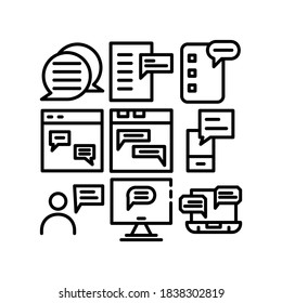 Chat-Symbol oder -Logo einzeln auf Zeichen, Vektorgrafik - hochwertige Vektorsymbole in schwarzem Stil
