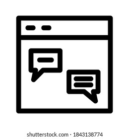 Chat-Symbol oder -Logo einzeln auf Zeichen, Vektorgrafik - hochwertige Vektorsymbole in schwarzem Stil
