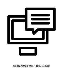 icono de chat o logotipo símbolo de signo aislado ilustración vectorial - iconos vectoriales de estilo negro de alta calidad
