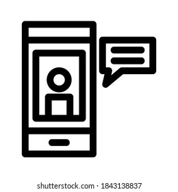 icono de chat o logotipo símbolo de signo aislado ilustración vectorial - iconos vectoriales de estilo negro de alta calidad
