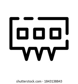 icono de chat o logotipo símbolo de signo aislado ilustración vectorial - iconos vectoriales de estilo negro de alta calidad
