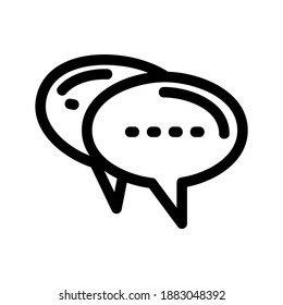 Chat-Symbol oder -Logo einzeln auf Zeichensymbolen, Vektorgrafik - hochwertige Vektorsymbole in schwarzem Stil
