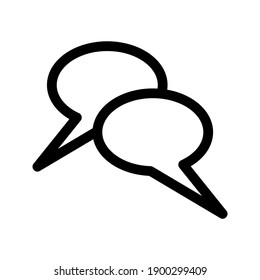 Chat-Symbol oder -Logo einzeln auf Zeichensymbolen, Vektorgrafik - hochwertige Vektorsymbole in schwarzem Stil
