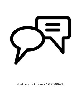 Icono de charla o logotipo símbolo de signo aislado ilustración vectorial - iconos vectoriales de estilo negro de alta calidad
